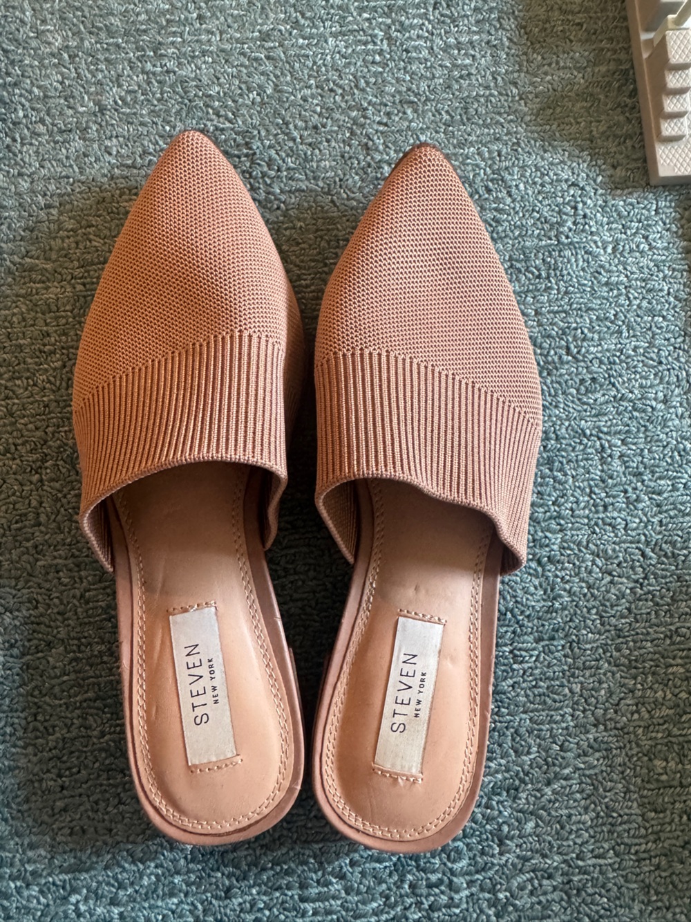 Steven by Steve Madden Knit Pointed-Toe Mules in Dusty Rose